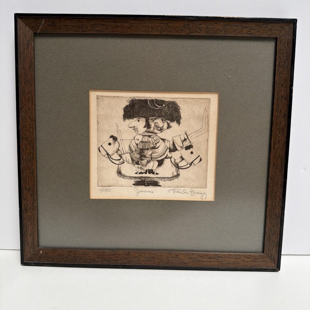 Charles Bragg "Janus" 21/90 Signed Lithograph Framed‎ 11.5x11